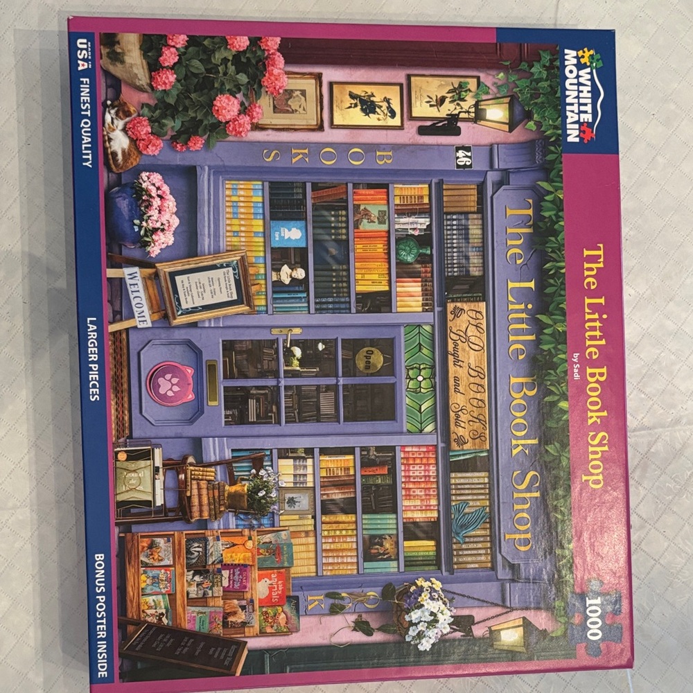 White Mountain Purple and Pink The Little Book Shop Puzzle Box Art